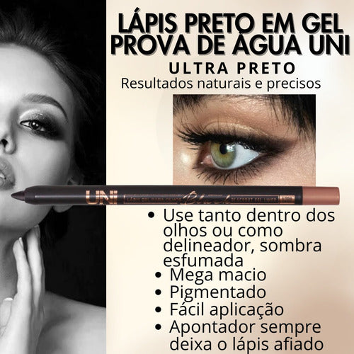 Lápis Em Gel A Prova De Água Gel Para Olhos Blackout Preto