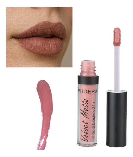 Batom Velvet Matte 24h A Prova De Água Intransferível Phoera
