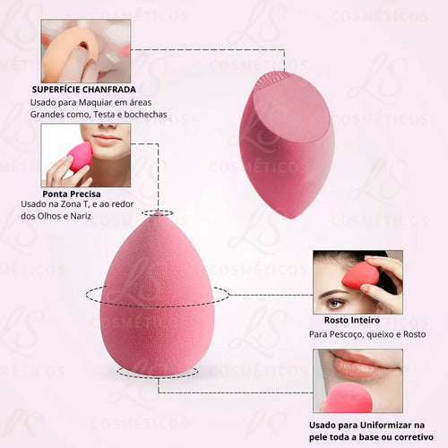 Kit 11 Esponjas De Maquiagem Profissional Textura Premium