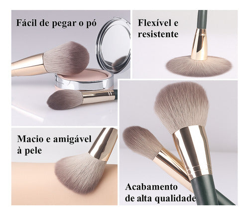 Kit 14 Pincéis Luxo Profissional Maquiagem