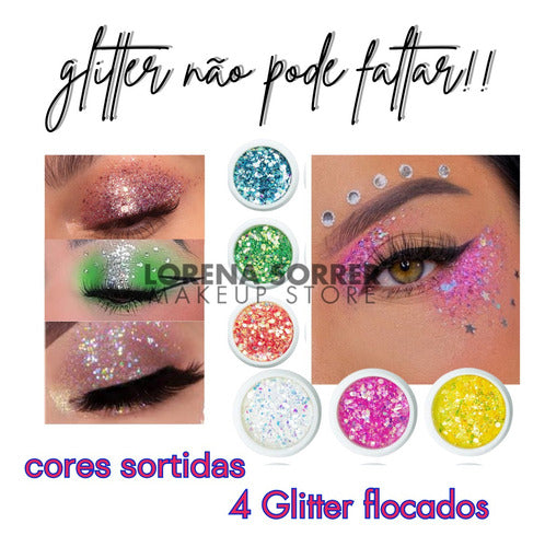 Kit 21und Maquiagem Fixador Brilho P Festas/carnaval +brinde
