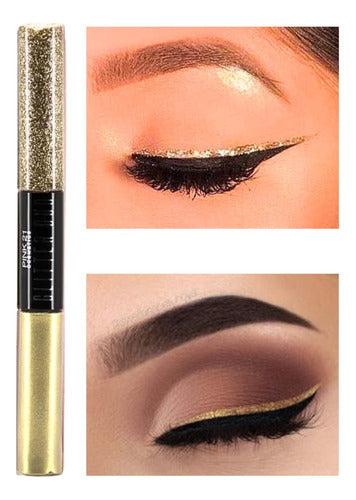 Delineador Duo 2 Em 1 Metálico E Glitter - Alta Resistência