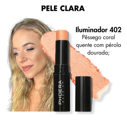Iluminador em Bastão Cremoso Shimmer Skinstick Phoera