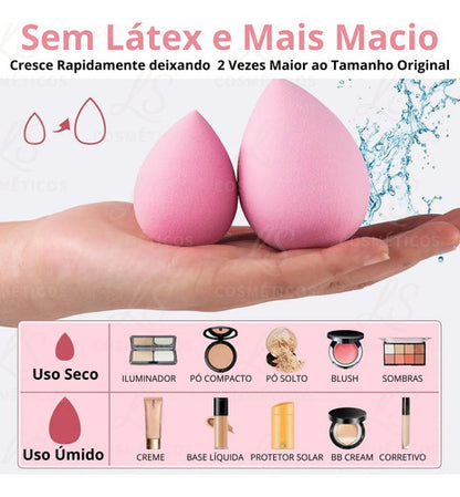 Kit 11 Esponjas De Maquiagem Profissional Textura Premium