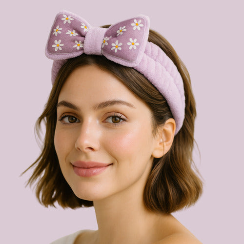 Faixa Tiara Nuvem Atoalhada Para Maquiagem E Skin Care
