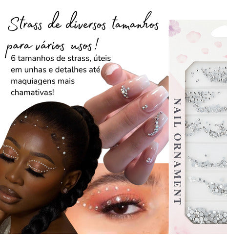 Pedraria Strass Ornamental Para Unhas E Maquiagem 6 Tamanhos