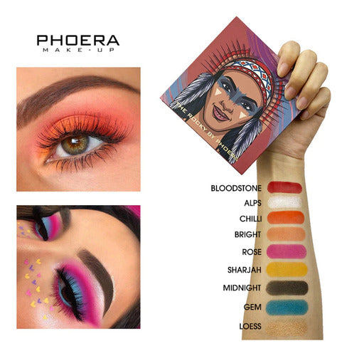 Paleta de Sombras 9 cores 12,6g - Phoera