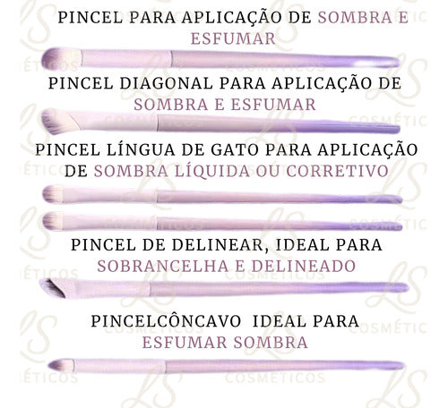 Kit 10 Pincéis Maquiagem Profissional Cerdas Macias