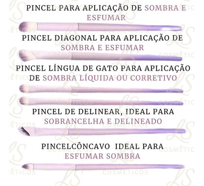 Kit 10 Pincéis Maquiagem Profissional Cerdas Macias