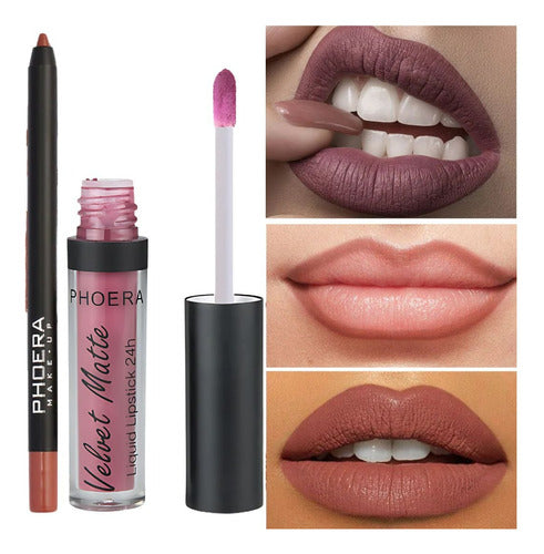 Kit Lábios Divino - Batom Intransferível + Lápis Labial 24hr