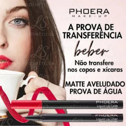 Delineador Labial Matte Contorno De Longa Duração Phoera