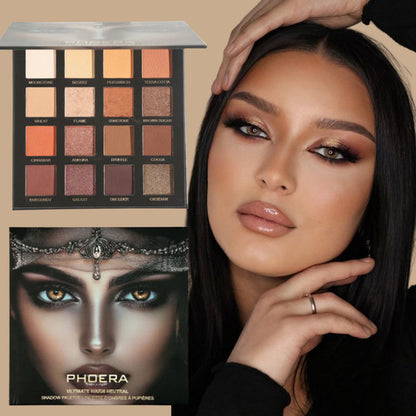Paleta de Sombras 16 Cores Altamente Pigmentados Phoera