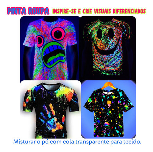 Torre 6 Pó Neon Maquiagem Make Cabelo Unha Carnaval Fluoresc