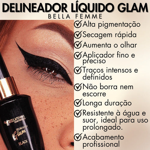 Kit 10und Make Maquiagem Delineador Cola + Clios Postiços