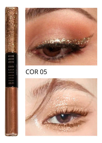 Delineador Duo 2 Em 1 Metálico E Glitter - Alta Resistência