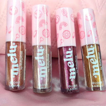 Gloss Líquido Labial Glitter Brilho Melu Glitter - Ruby Rose