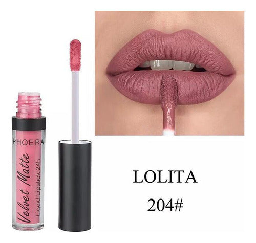 Batom Velvet Matte 24h A Prova De Água Intransferível Phoera