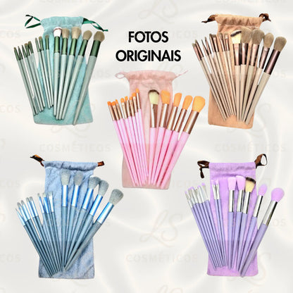 Kit 13 Pincéis Maquiagem Contorno Kabuki Sombra Profissional