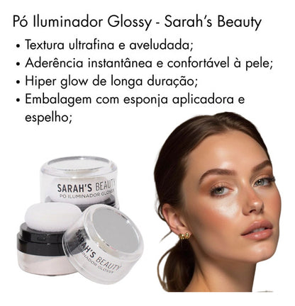 Iluminador Glossy Glitter Shine Glow Brilho Sarah's Beauty