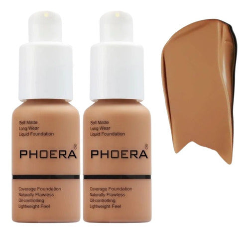 Kit 2 Bases Soft Matte Alta Cobertura Prova D'agua Phoera