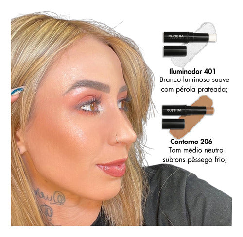 Kit Glow Contorno + Iluminador Bastão Alta Qualidade +brinde