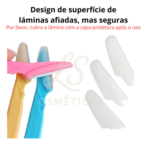 Kit 12 Navalha Para Sobrancelha Feminina Rosto Face Atacado