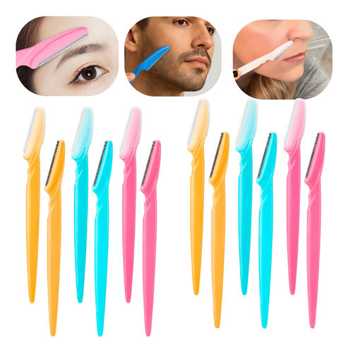 Kit 12 Navalha Para Sobrancelha Feminina Rosto Face Atacado