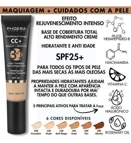 Base Líquida Matte Cc+ 32ml - Phoera