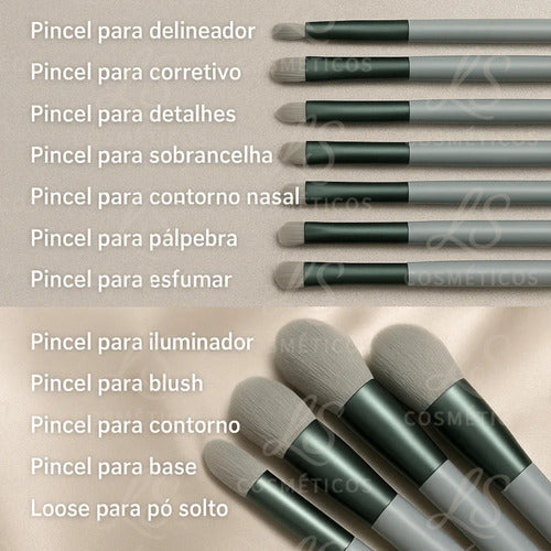 Kit 13 Pincéis Maquiagem Contorno Kabuki Sombra Profissional