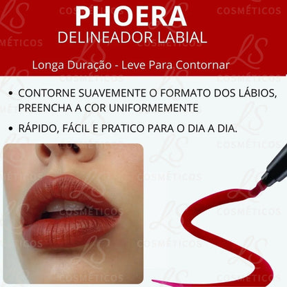 Delineador Labial Matte Contorno De Longa Duração Phoera