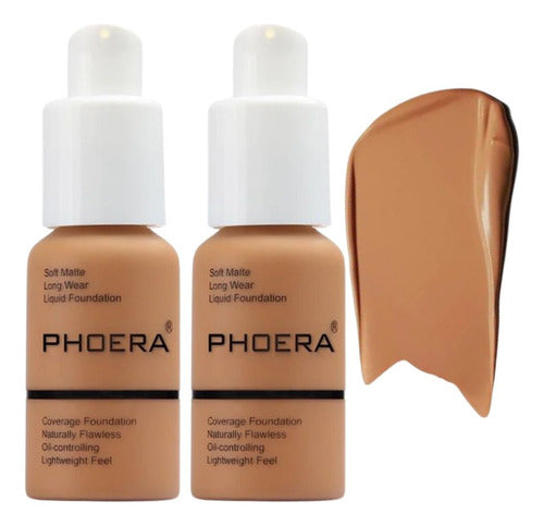 Kit 2 Bases Soft Matte Alta Cobertura Prova D'agua Phoera
