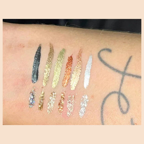 Delineador Duo 2 Em 1 Metálico E Glitter - Alta Resistência