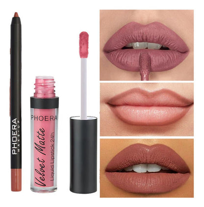 Kit Lábios Divino - Batom Intransferível + Lápis Labial 24hr