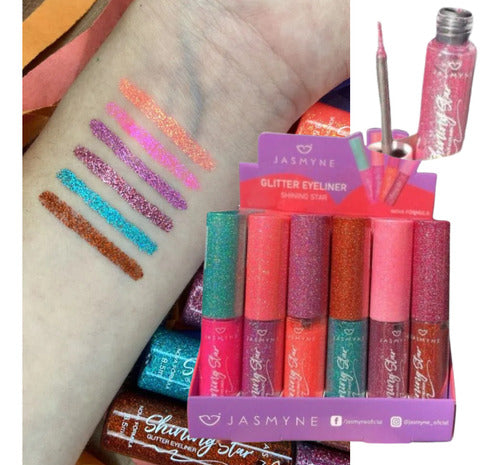 Delineador Líquido Glitter Brilho Shining Star Glow Jasmyne