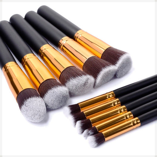 Kit com 10 Pincéis Make Alta Precisão