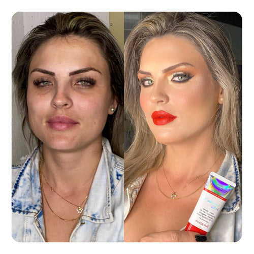 Kit 4und Compre Base Matte +pó 24h Prova D'água Leve 2brinde