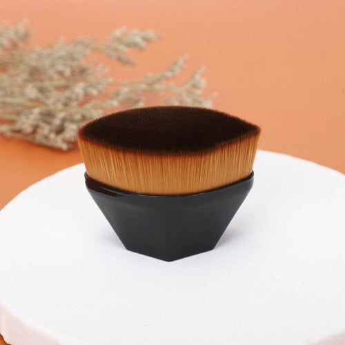 Kit 2 Pincel Mágico Hexagonal Base Maquiagem Tiktok Brush Cor Preto E Ros