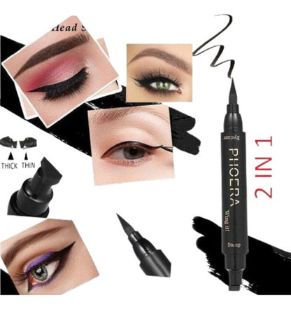 Kit Olhos e Lábios- 3 Lápis Intransferíveis + Delineador Gatinho + Máscara Volume 9D