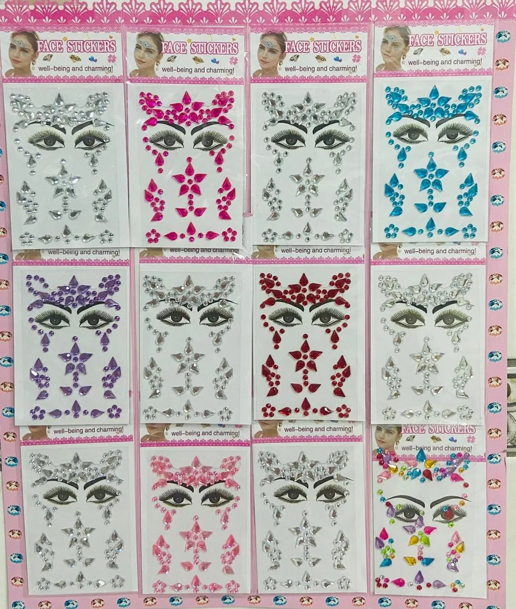 Mini Strass Adesivo Rosto Face Sticker