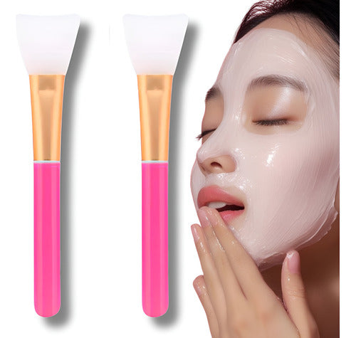 Kit 2 Pincel Silicone Estética Máscaras Argila Skincare