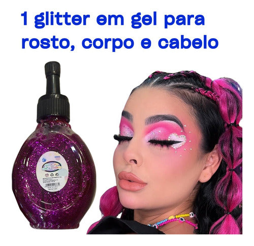 Kit 16un Maquiagem Make Carnaval Glitter Brilho Pedaria Glow