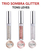 Kit 3 Sombra Líquida Glitter Glow A Prova De Água Pigmentado