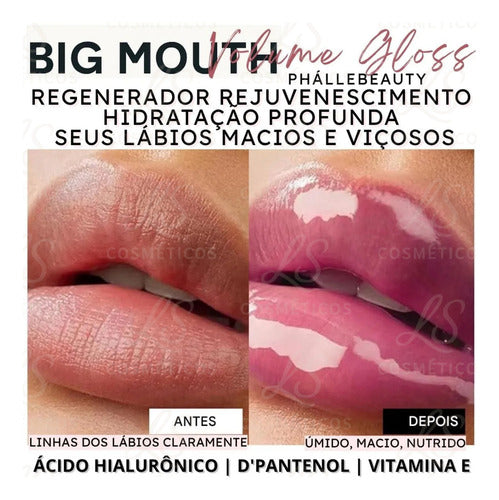 Volume Gloss Glitter Aumenta Efeito Boca Grande Big Mouth