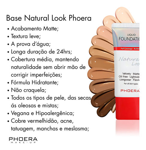 Base Líquida Natural Look 30ml - Phoera