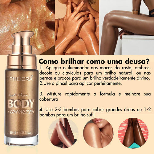 Iluminador Líquido Facial e Corporal Body Luminizer Phoera