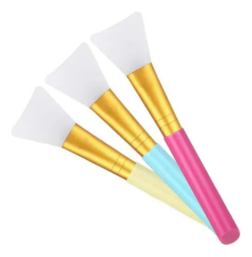 Kit 3 Pincéis Silicone Espatulas Skincare Máscara Creme