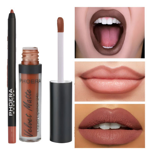 Kit Lábios Divino - Batom Intransferível + Lápis Labial 24hr