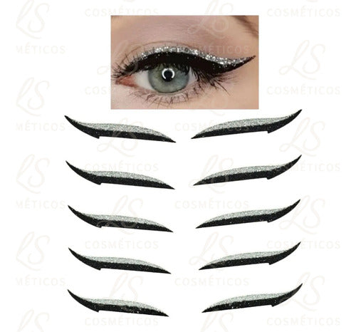 Cartela 5und Delineador Adesivo Autocolante Gatinho Prático