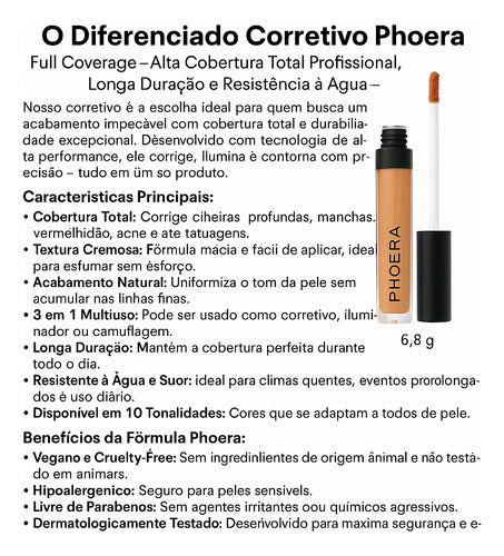 Corretivo Prova D'agua Alta Cobertura Sem Craquelar Phoera