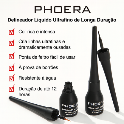 Delineador Líquido Longa Duração Phoera